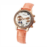 SINOBI brand luxury diamond fashion butterfly watch leather ladies watch-WatchVenue
