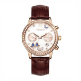 SINOBI brand luxury diamond fashion butterfly watch leather ladies watch-WatchVenue