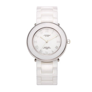 SINOBI Top Brand Luxury Ceramic Quartz Ladies Watch Women's Water Resistant Wristwatch-WatchVenue